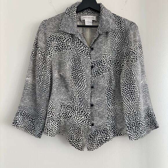 Vintage 1980s Jones New York 100% Silk Blouse Size 6 - Picture 1 of 5